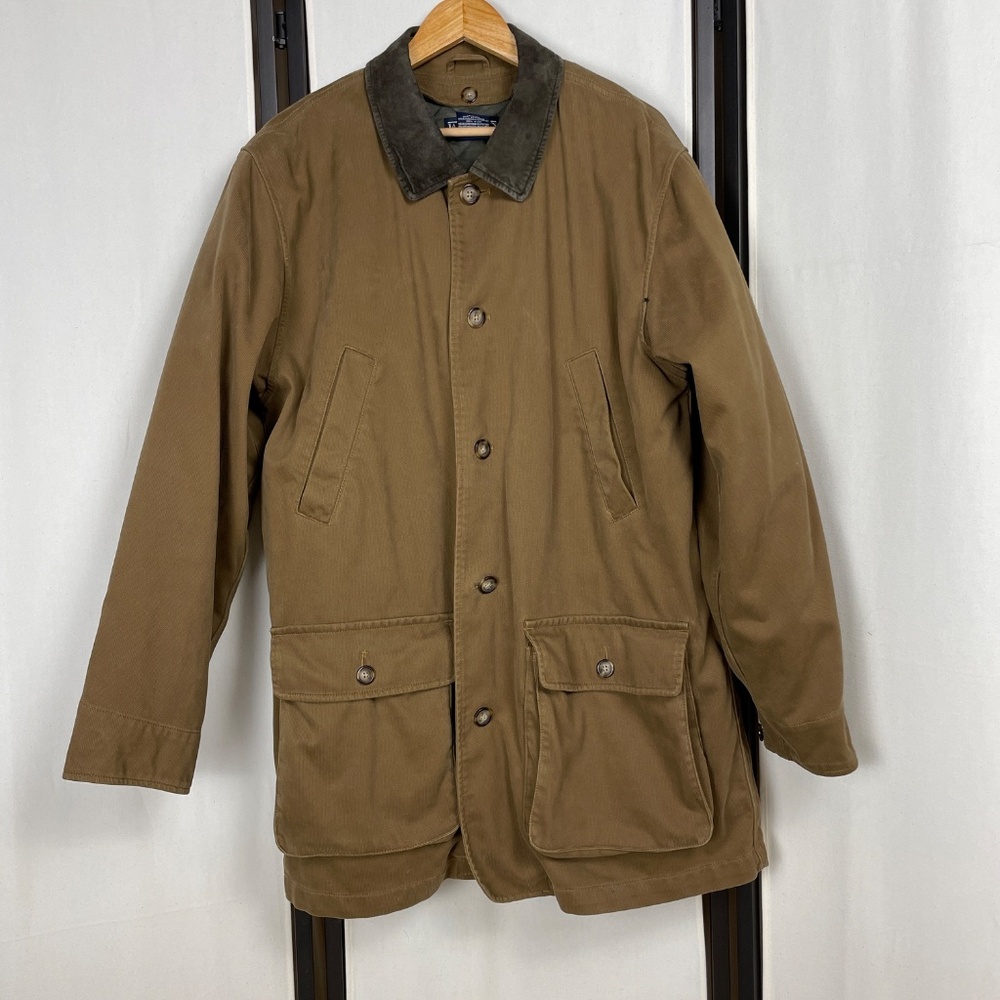 Land's End Barn Utility Jacket Canvas with Dark Gray Suede Trim Size 42-44
